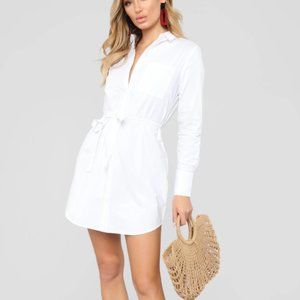 White Button Down Dress